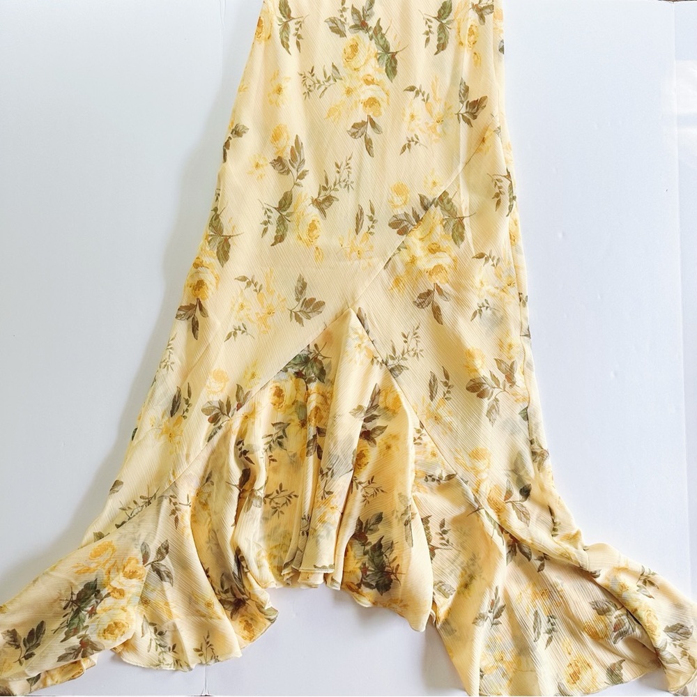 NEW Abercrombie & Fitch Yellow Floral Maxi Dress - Picture 2 of 4
